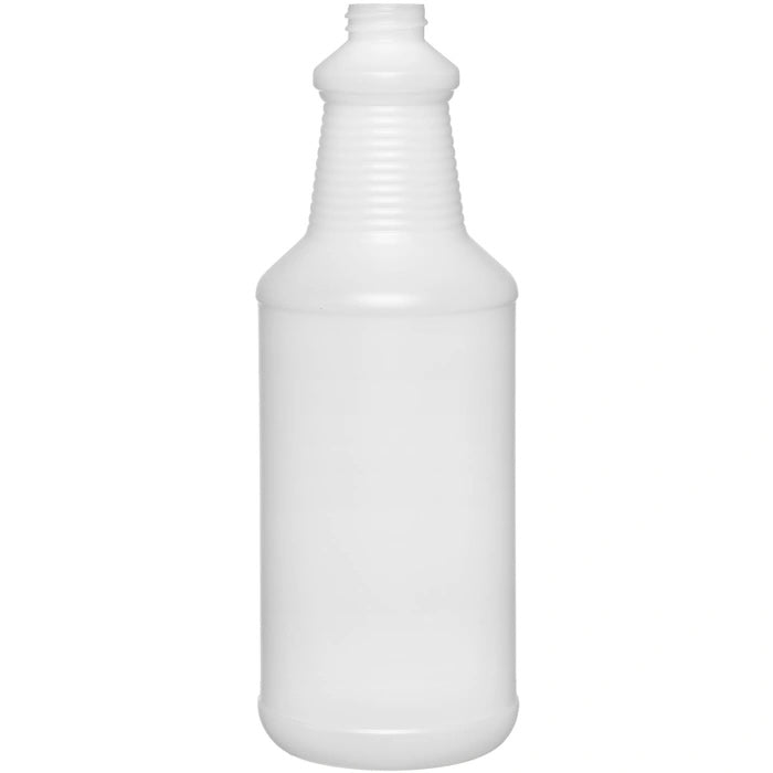 32 oz Bottle, 28-400 Natural HDPE Carafe Style Round Plastic Bottle with cap