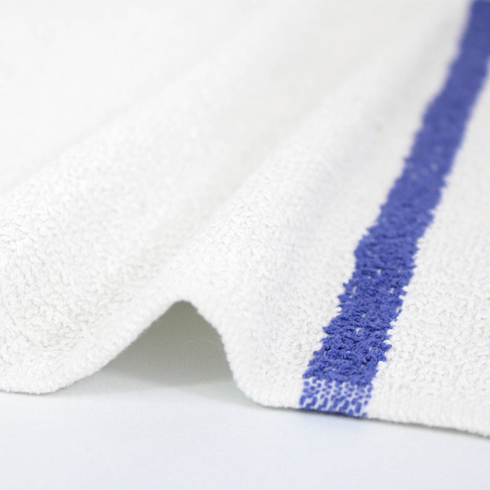 Bar Mop Towels, 17 x 20, White with Stripe, 100% Cotton