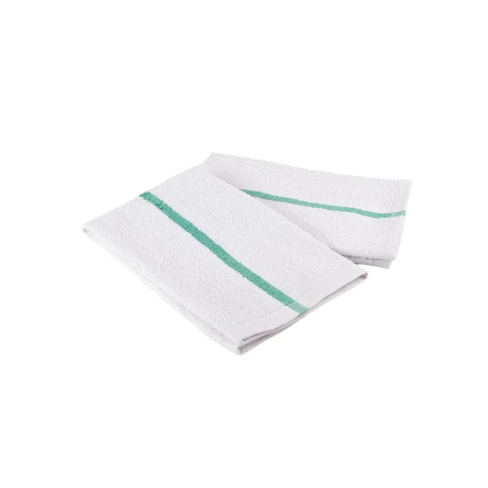 Bar Mop Towels, 17 x 20, White with Stripe, 100% Cotton